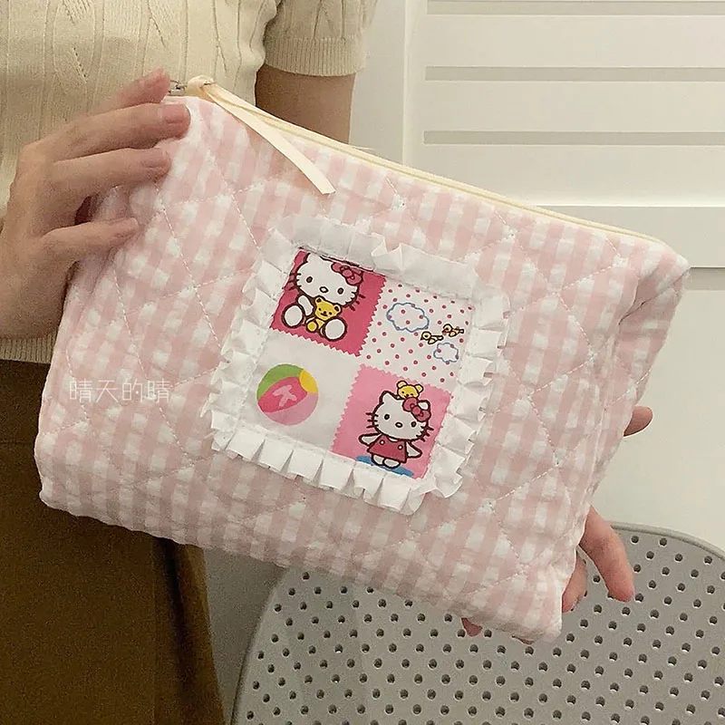 

Hello Kitty Makeup Bag Kawaii Hangyodon Sanrio Cartoon Cute Travel Large Capacity Cosmetics Toiletries Storage Bag Girls Gifts