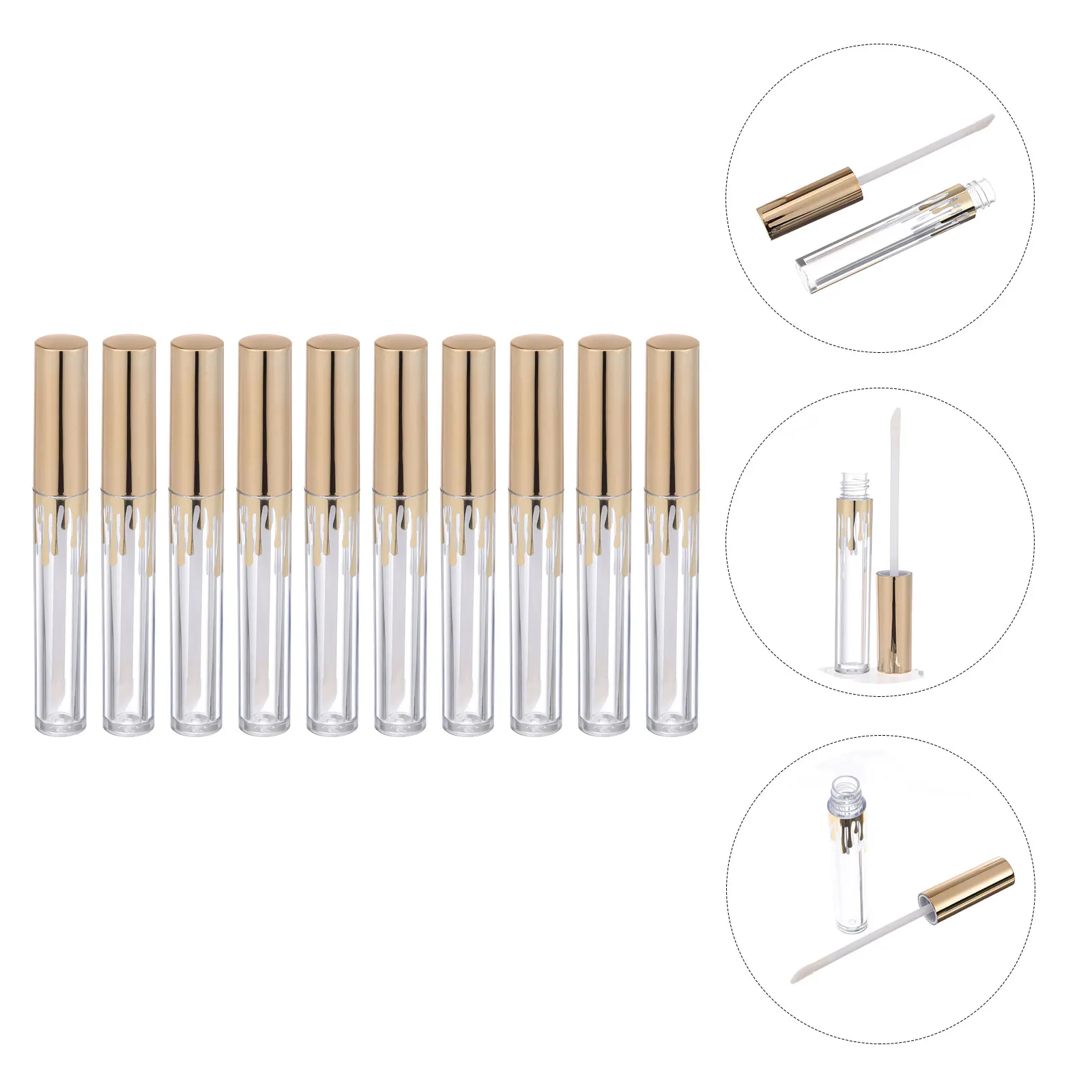 

10pcs Gloss Tubes Empty Transparent Subpackage Tubes Subpackage Bottles Containers for Travel Business Trips