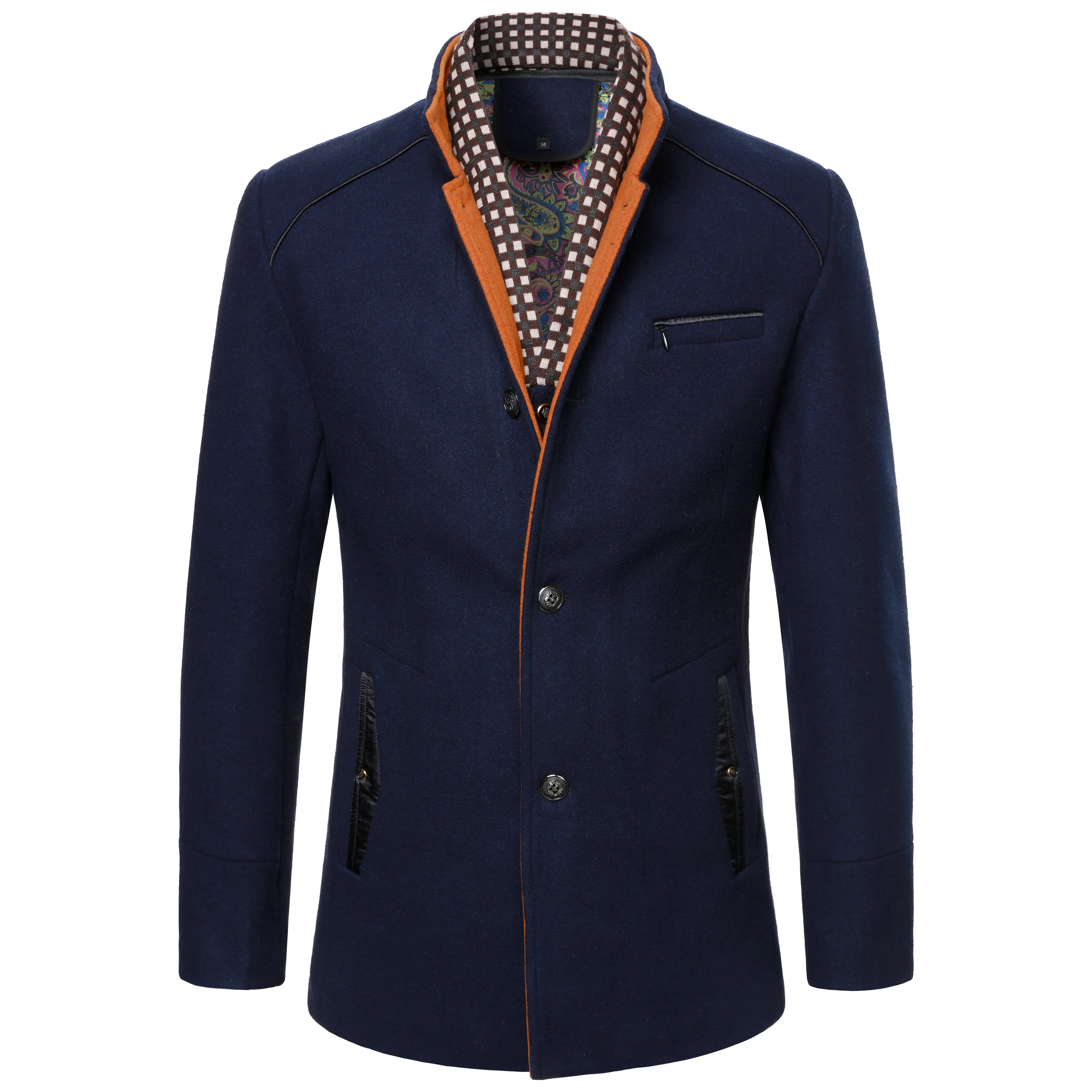 2026 New Business Casual Woolen Blends Trench Coats New Man Thicker Warm Cashmere Overcoats High Quality Male Wool