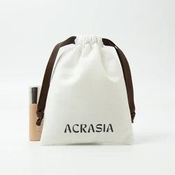 Eco-Friendly Recyclable Small Cotton Drawstring Jewelry Necklace Storage Bag Customizable Logo Gift Jewelry Pouch