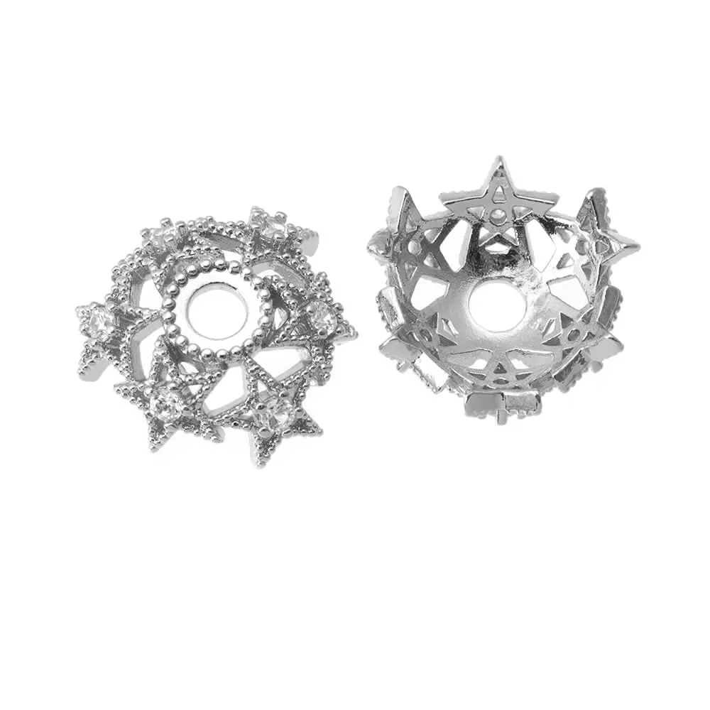 8MM 10MM 12MM 14MM 16MM 18K Gold Farbe Messing Blume Perlen Kappen Hohe Qualität Halskette Ohrringe Schmuck Zubehör – Detail 3