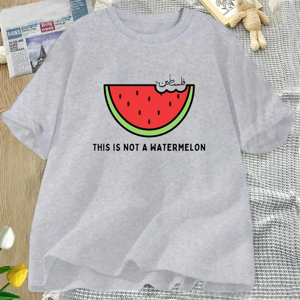 Dies ist keine Wassermelone Palesti T-Shirts Frauen Männer Baumwolle hochwertige bedruckte Kleidung Grafik T-Shirt übergroße Frauen Top T-Shirt – Detail 3