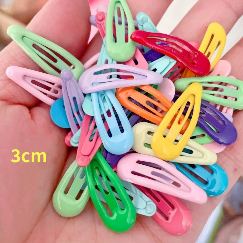 30Pcs/Lot Girls Hair Accessories Cute Candy Color Hairpin Baby Pet Headdress Mini 3cm Hair Clip New Children Head Side Barrettes