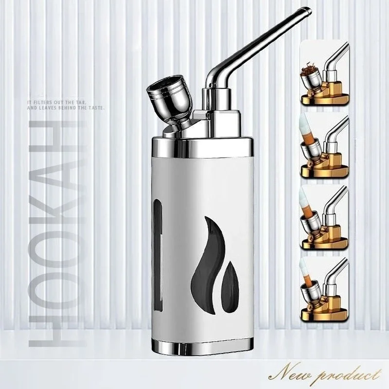 Premium Hookah Pipe Dual Filter Water Recirculating Shisha Cigarette Holder Aluminum/Plastic Water Pipe Multi-Function Smoking