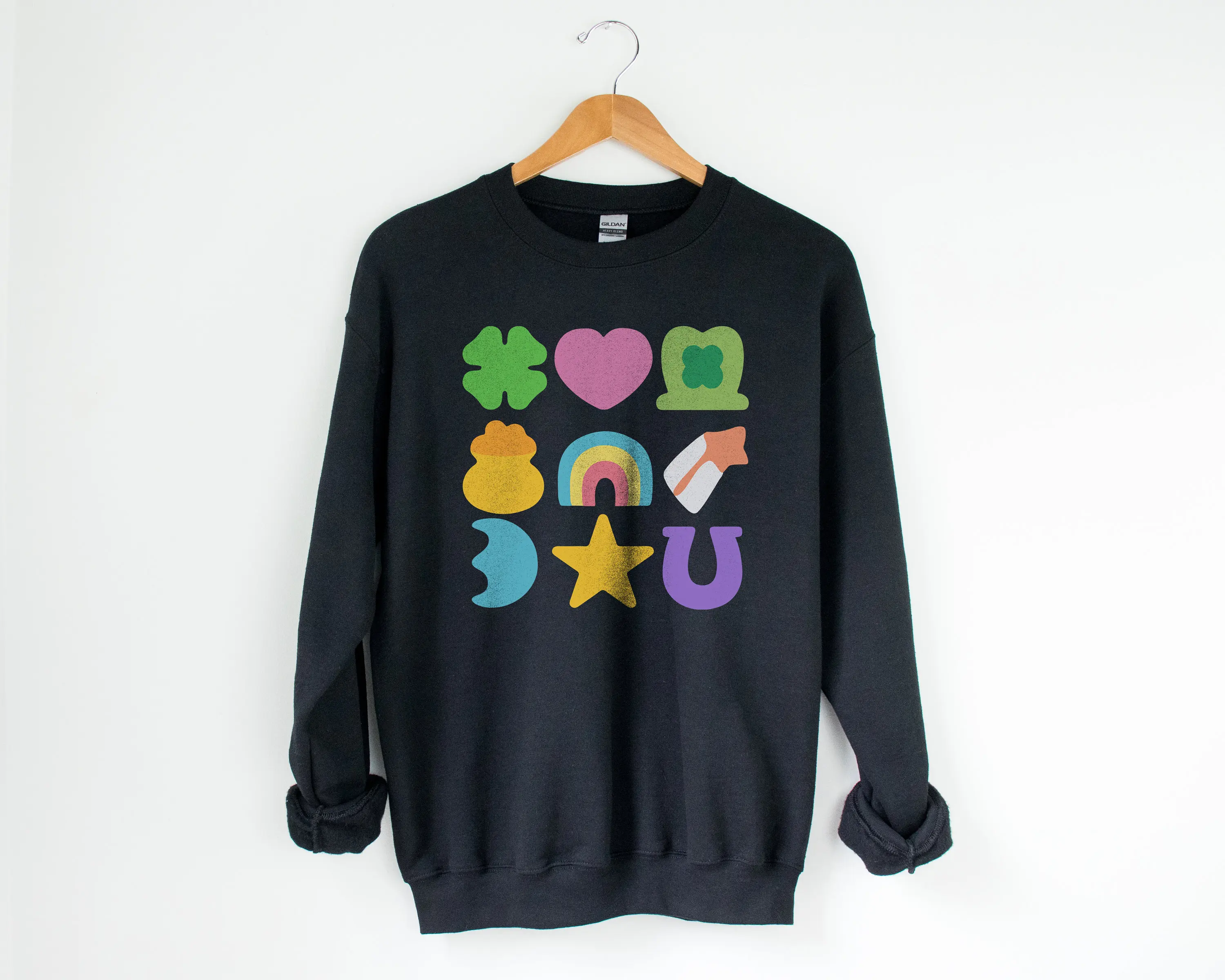 St Patricks Day Sweatshirt Cute Anime Pattern Women Sweater St. Patrick's Day Four-leaf Clover Female Shirt Pop Hodily Girl Tops