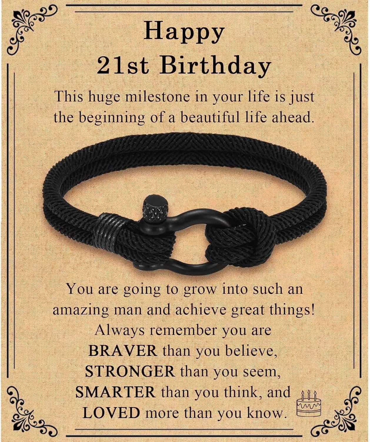 Happy Birthday Bracelets 13th 16th 18th 21st Birthday Gifts for Boys Son, Unusual Gifts for Son Grandson Nephew Brother Boys