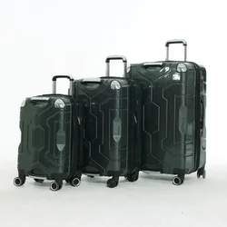 Ensemble de valises 3 pièces, porte-bagages avec fermeture éclair, coque rigide légère, serrure TSA avec 4 roues PC + ABS, bagages à roulettes durables