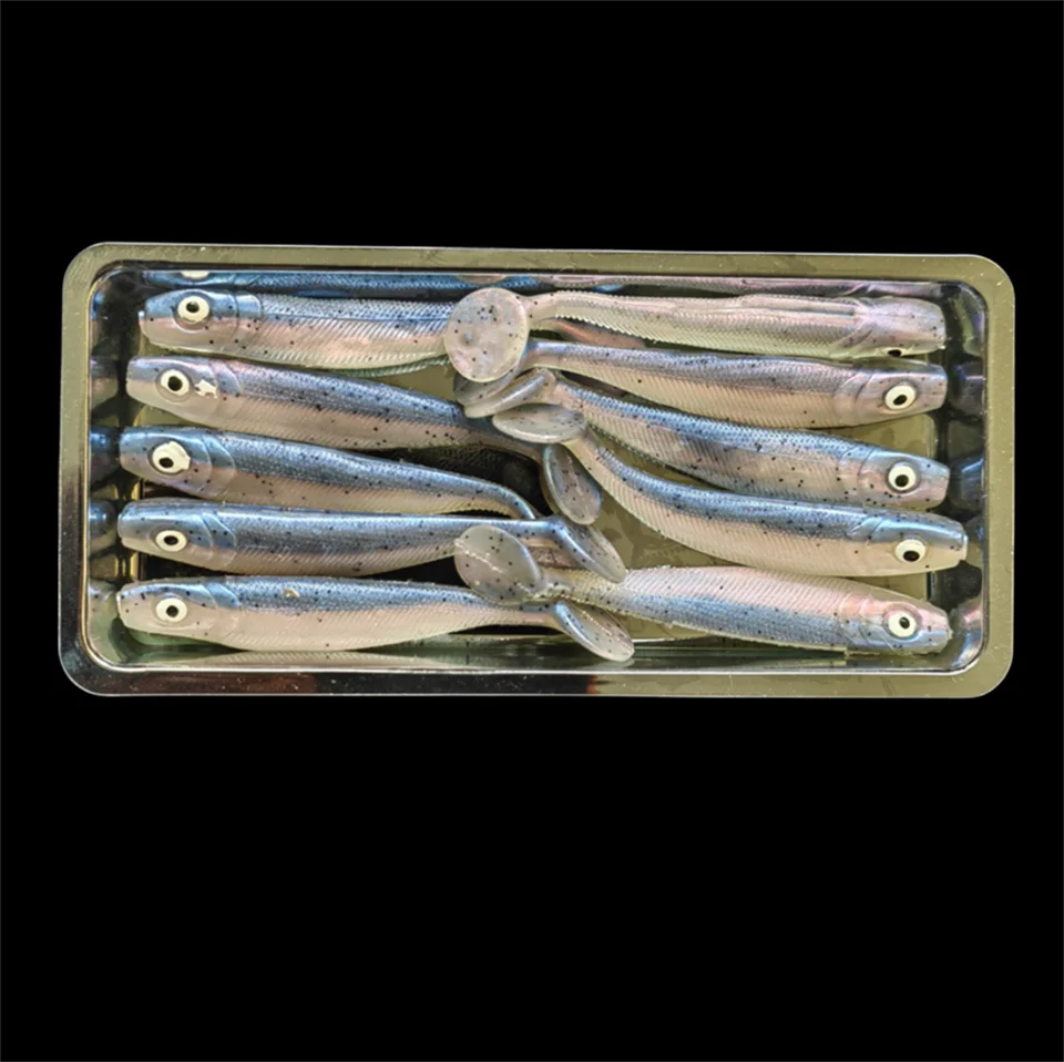 Swolfy 10 Stück Gummiköder 60 mm 2 g T-Schwanz Jigging Angelköder Wobbler Bass Pike Aritificial Silikon Swimbait Leurre Souple – Detail 7