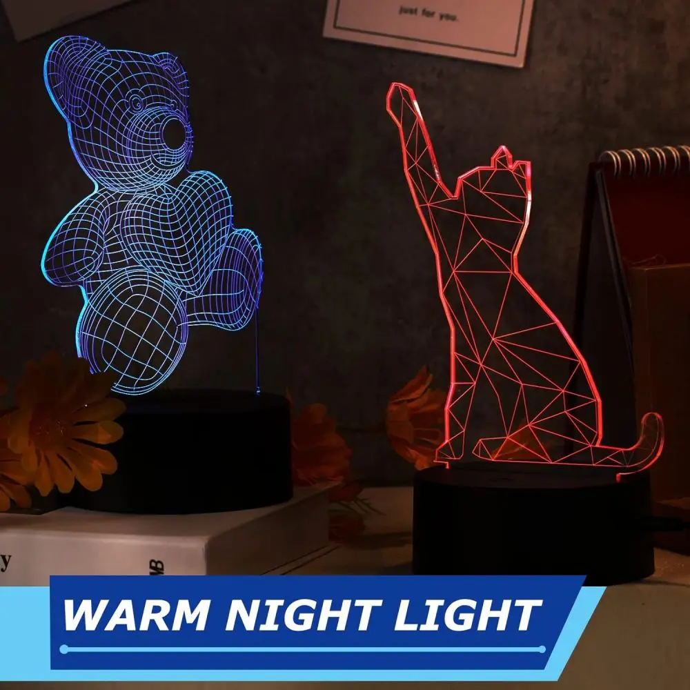 2/6 Pcs Acrylic Light Board Base 7 colors changing Decorative Light  Acrylic Resin Glass Sheets Night light Gift For Kids