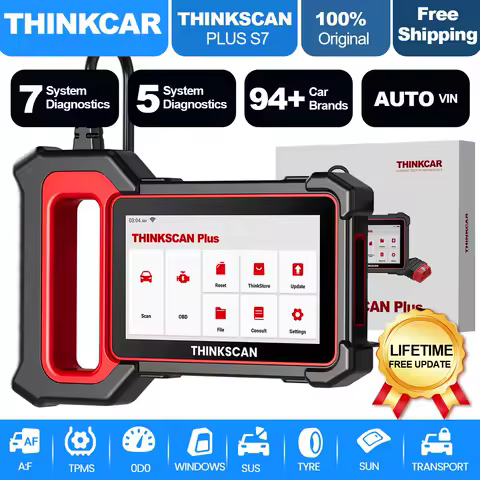 THINKCAR Thinkscan Plus S7 OBD2 Scanner Auto Diagnostic Tools Transmission /ABS/SRS Diagnosis Code Reader Automotive free