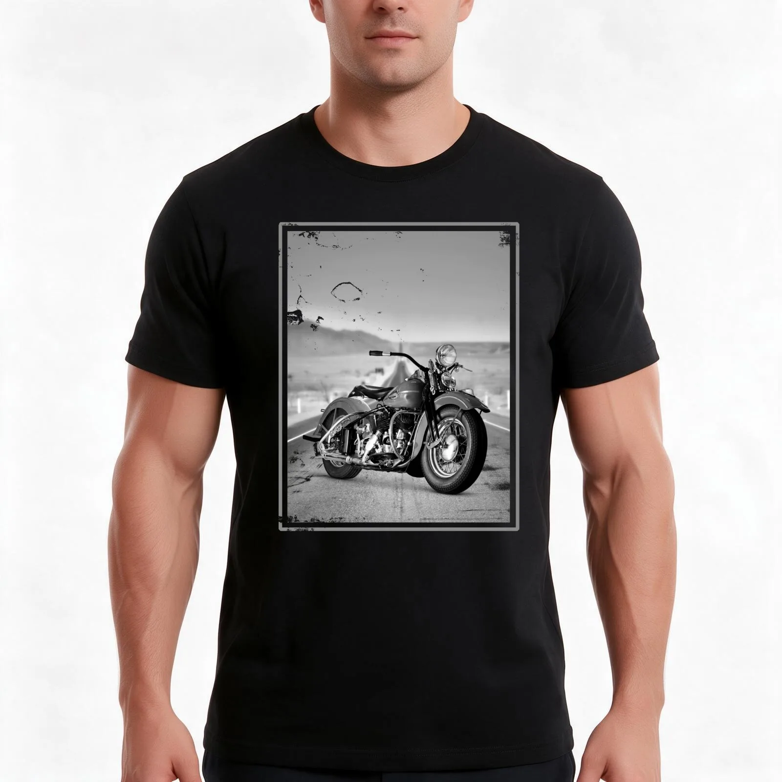 Desert Road Hog T-Shirt, Summer Casual Cotton Tee, Oversized Streetwear Tops, Vintage Graphic Print, Loose Fit Short Sleeve