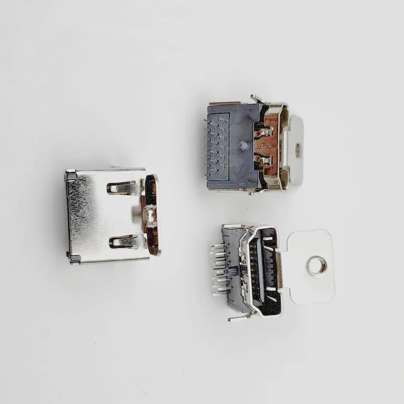 5Pcs Hdmi Socket Hd Tv Interface Hdmi Female 19P Drie Rij Rechte Plug Met Schroef Gat 2 Vaste voeten