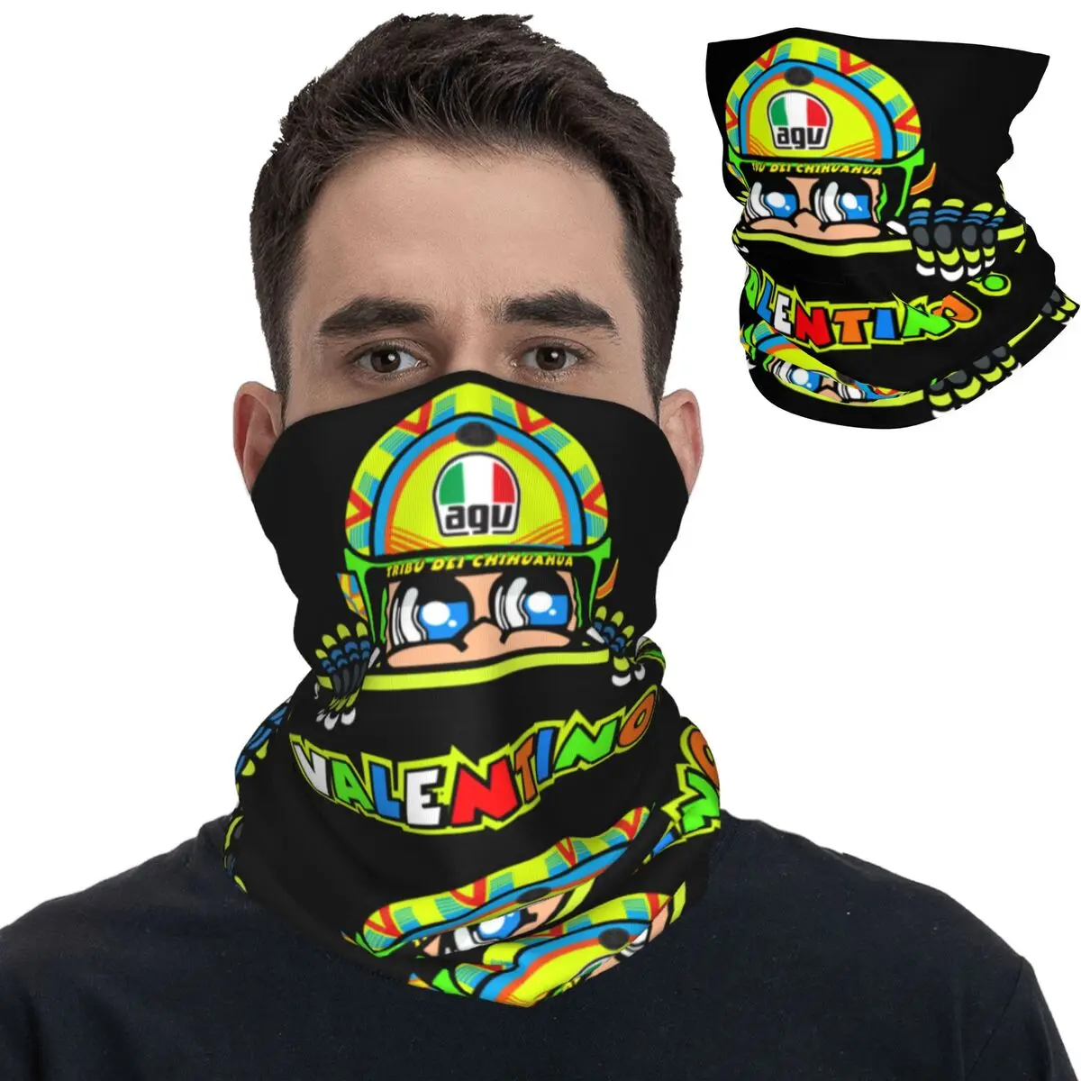 Moto-Gp Rossi Speed Racing Bandana Neck Gaiter Printed Motocross Mask Scarf Warm Headwear Riding for Men Women Adult All Season