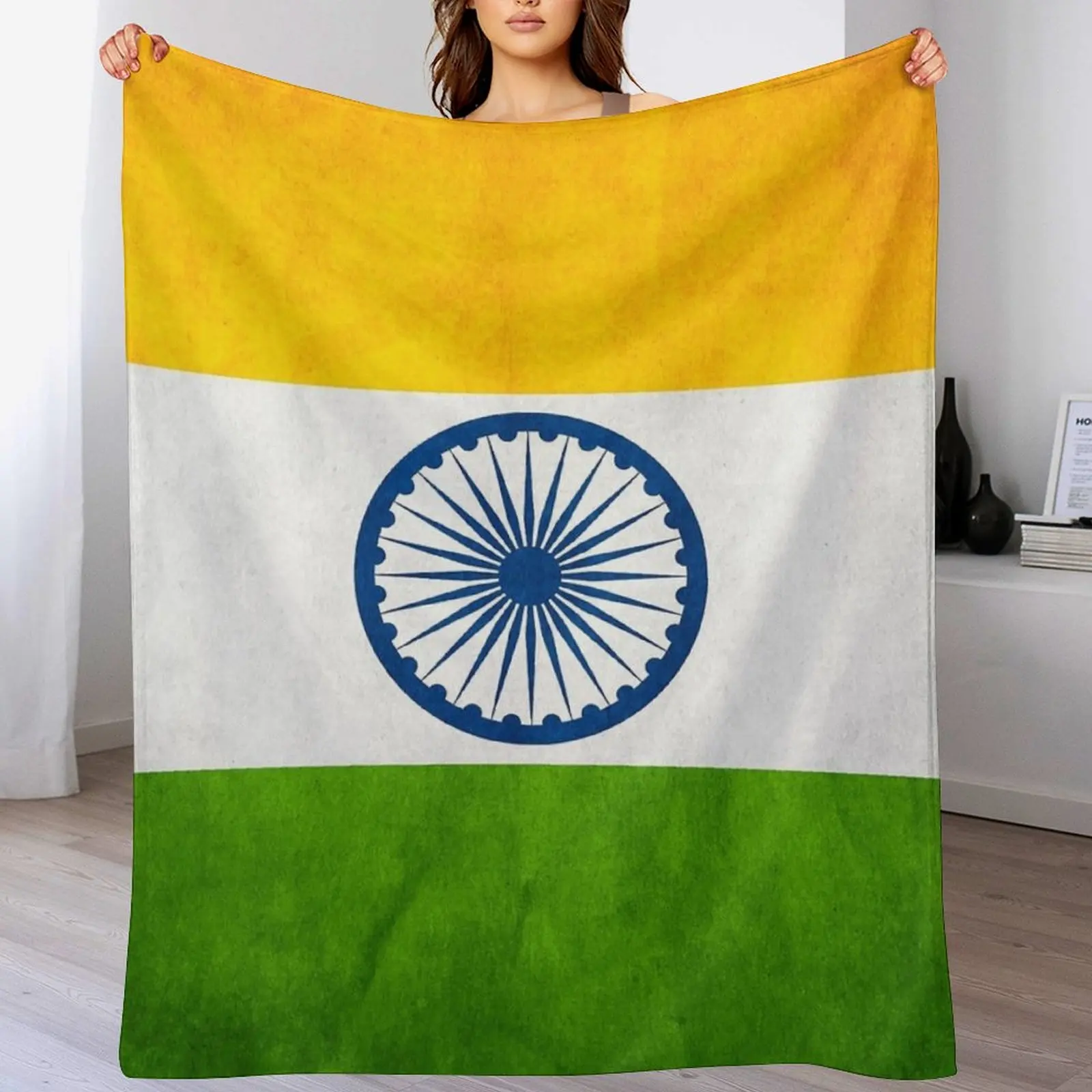 India Indian Flag National Flag of India Throw Blanket Warm Cozy Throw Blanket for Living Room Couch