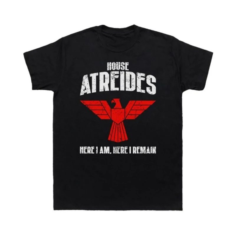 

Dune House Atreides Here I Am Here I Remain Sic fi fan Gift t shirt 100% cotton Short-sleeve Graphic clothes All size Tops S-6XL