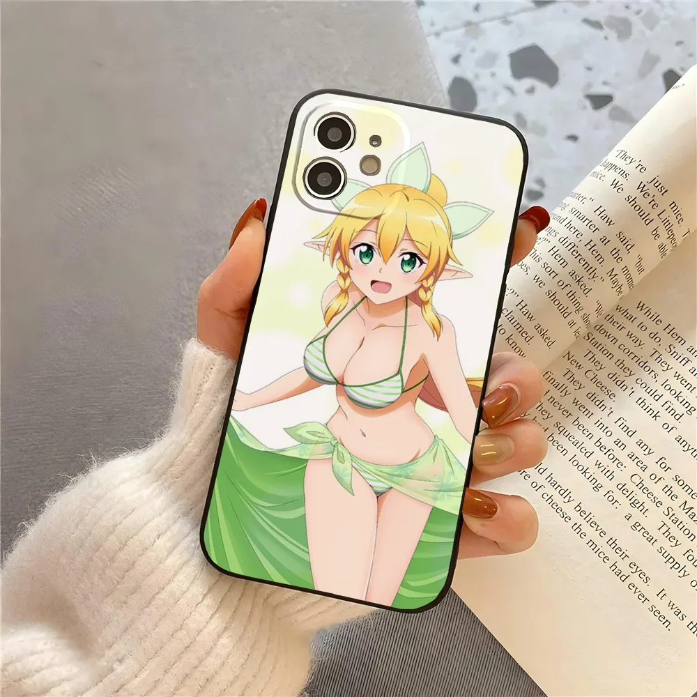 حافظة هاتف على شكل ورقة رسوم متحركة S-Word A-Art O-Online من السيليكون الناعم لهاتف آيفون 16 15 14 13 12 11 Plus Pro Max Plus #5