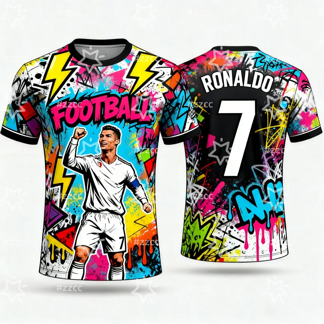 Ronaldo No. 7 football jersey training wear for matches Autumn Sports Dry Quickly Men's T-Shirt Kid's Clothing Tee Y2k Woman