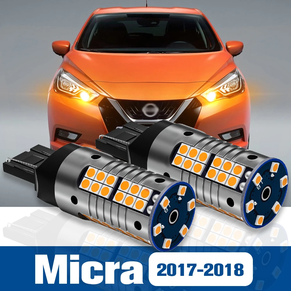 

2pcs LED Turn Signal Light Blub Lamp Accessories Canbus For Nissan Micra 2017 2018