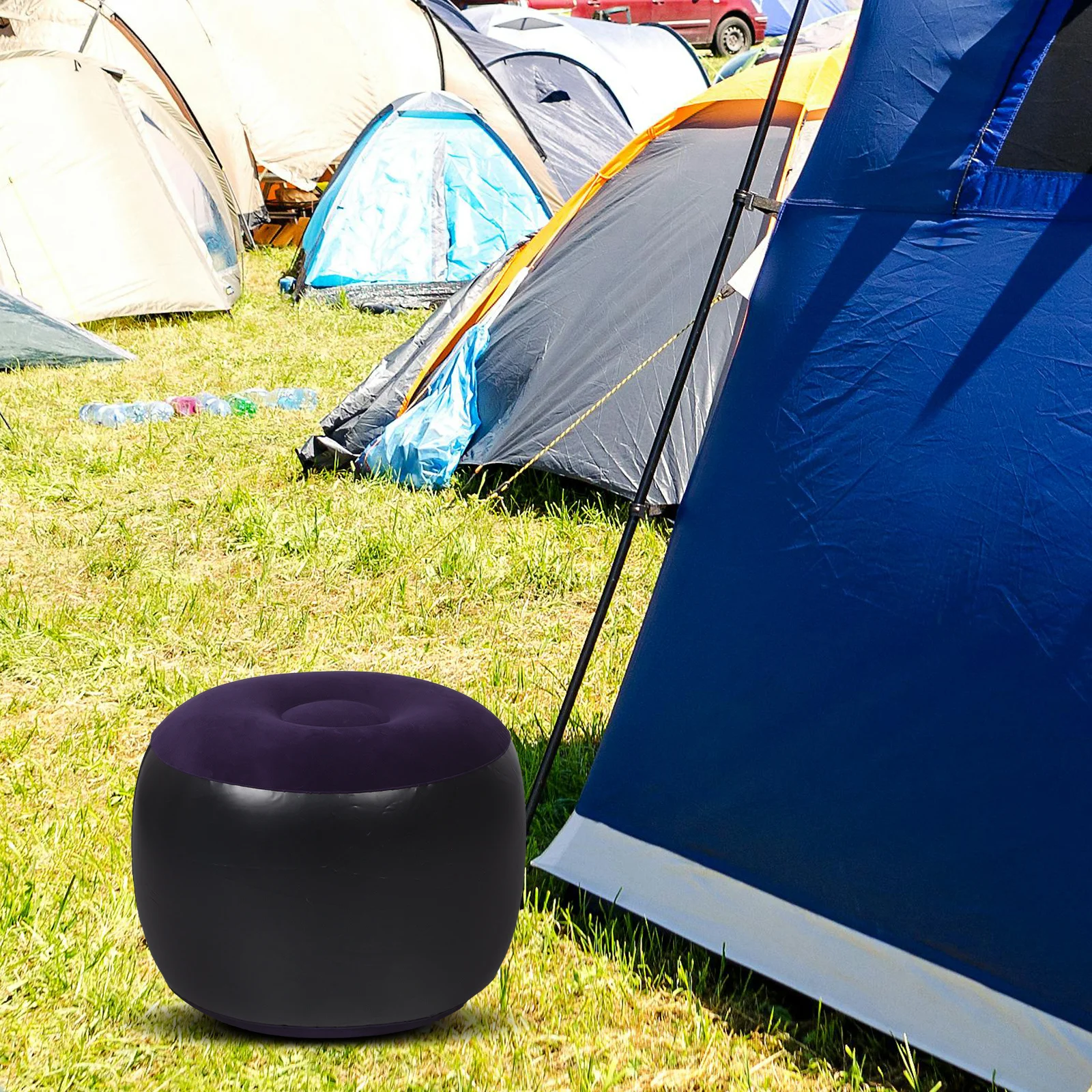 

Outdoor Inflatable Footrest Stool Round Footstool Cushion Portable Camping Seat Pad Hiking Travel Picnics Outdoor Festivals