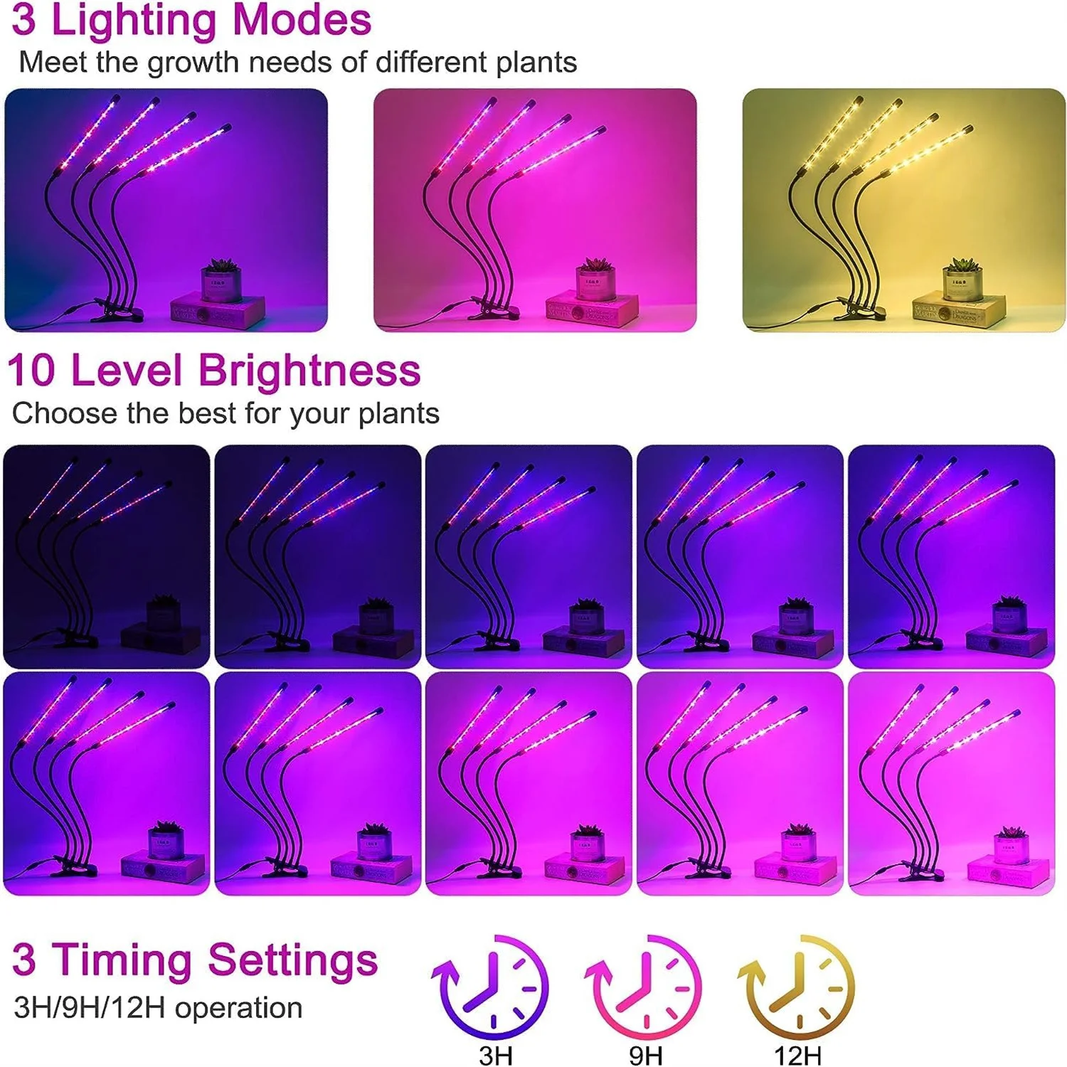 Imagem -04 - Led Usb Grow Light para Plantas Phytolamp com Controle Espectro Completo Fitolamp Lights Casa Flor Clipe de Mudas Phyto Lamp Cores