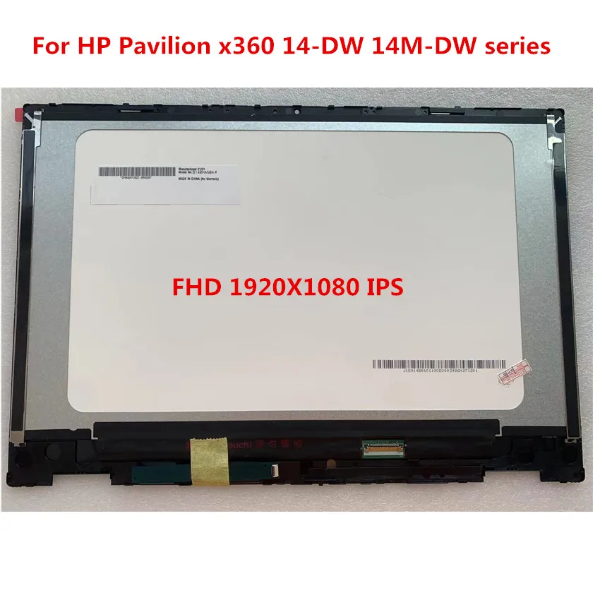 

New 14" LCD IPS Display For HP PAVILION X360 14m-DW Series 14-DW LCD Display Touch Screen Digitizer Assembly with Frame TPN-I137