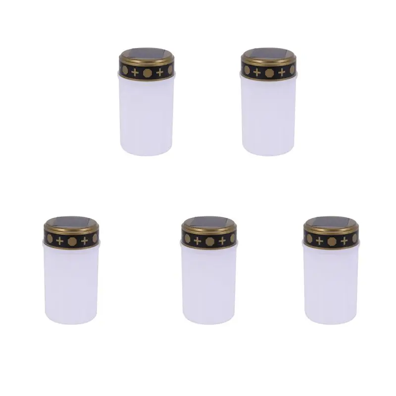 

A36T-White Grave Candle For Cemetery Grave Solar Lights With Lighting LED Grave Light 5Pcs