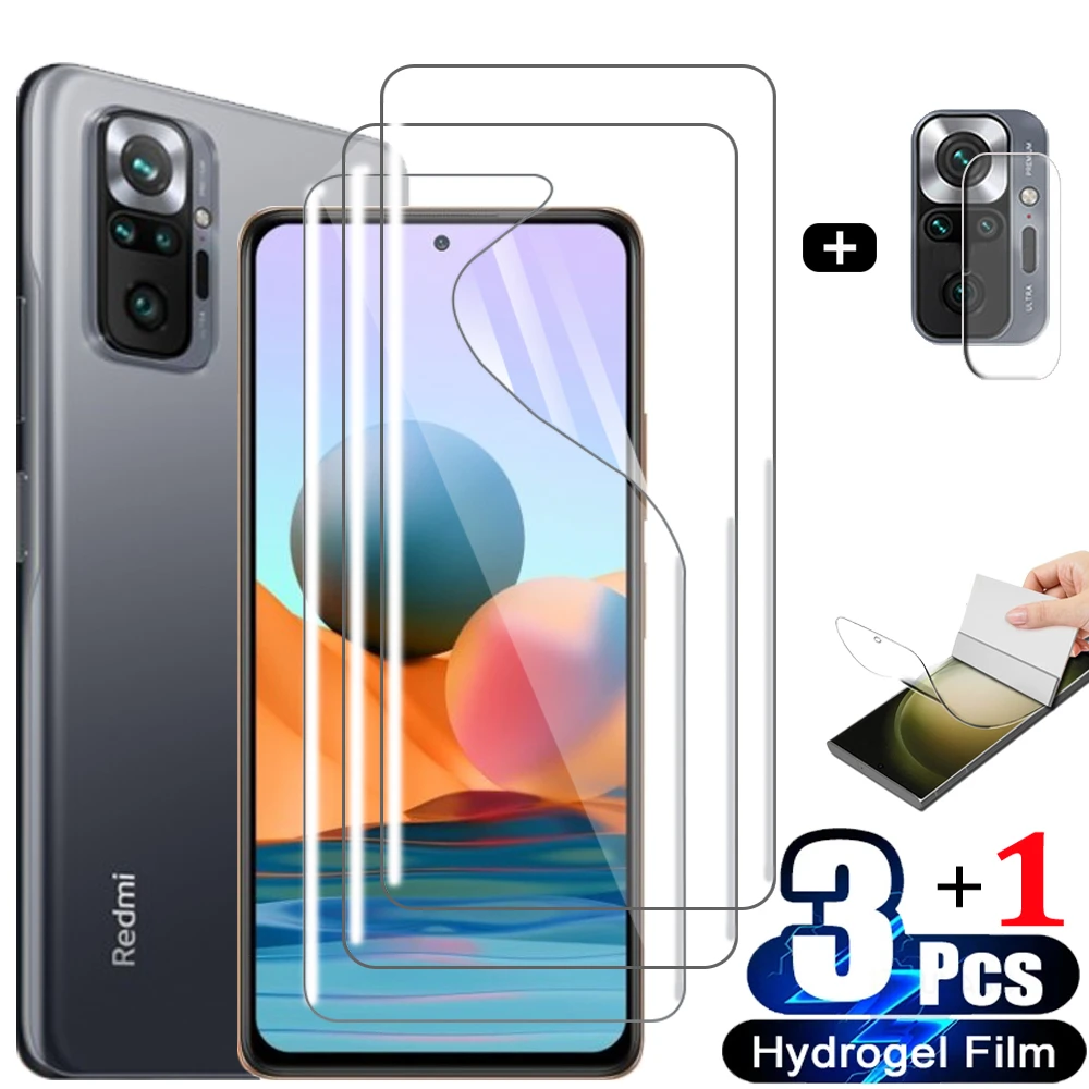 Xaomi redmi note 10 pro Hydrogel Film For Xiaomi Redmi Note10 Note 12 11 Pro Plus 5G Screen Protector Note11 Note12 Soft Films Note 10S 11S Pelicula hidrogel Nota 10 Pro Camera Protection RedmiNote 10 Front HD Movie