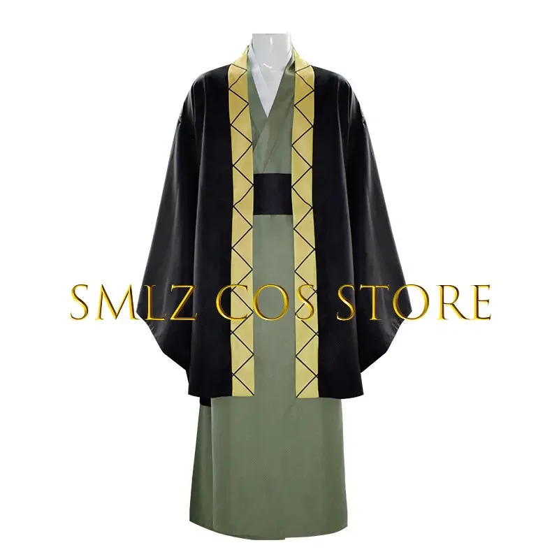 Fukuzawa Yukichi Cosplay Anime Bungo Stray Dogs Costume Men Kimono Suit Halloween Party Cosplay Wig Uniform