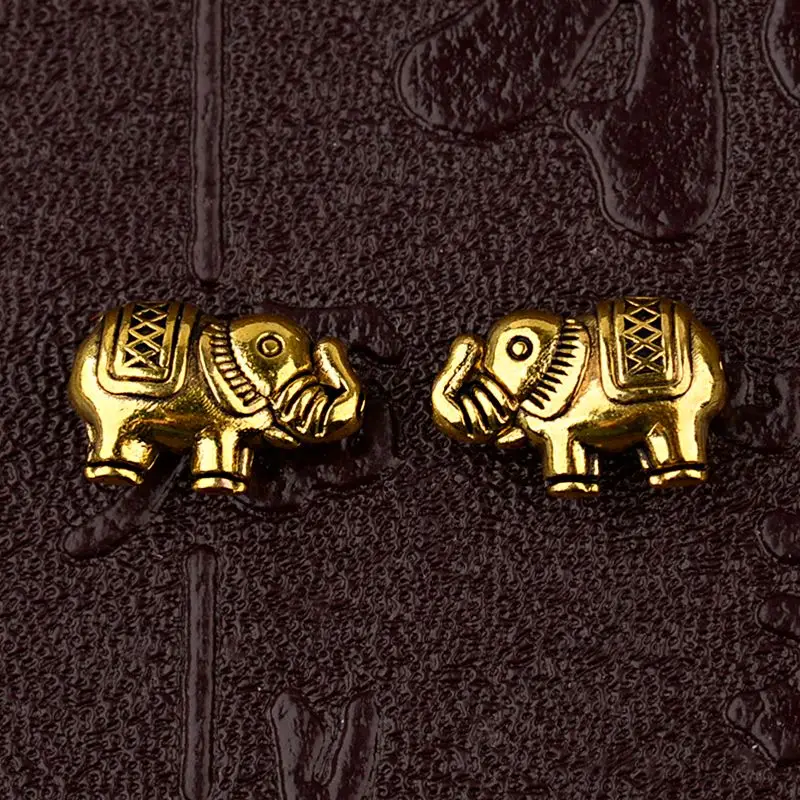 10Pcs/Lot Fashion 2 Color Elephant Charms Beads For Jewelry Handmade Making DIY Copper Alloy Men Women Bracelets Spacer Beads