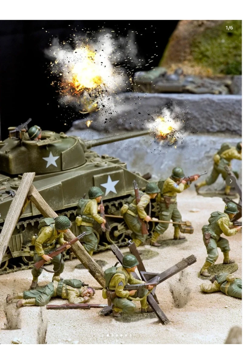 

New 1/72 Scale 7Pcs Modern French Army Soldiers Action Figures Model DIY Scene Accessory Collection Display Toys Dolls Gift Fans