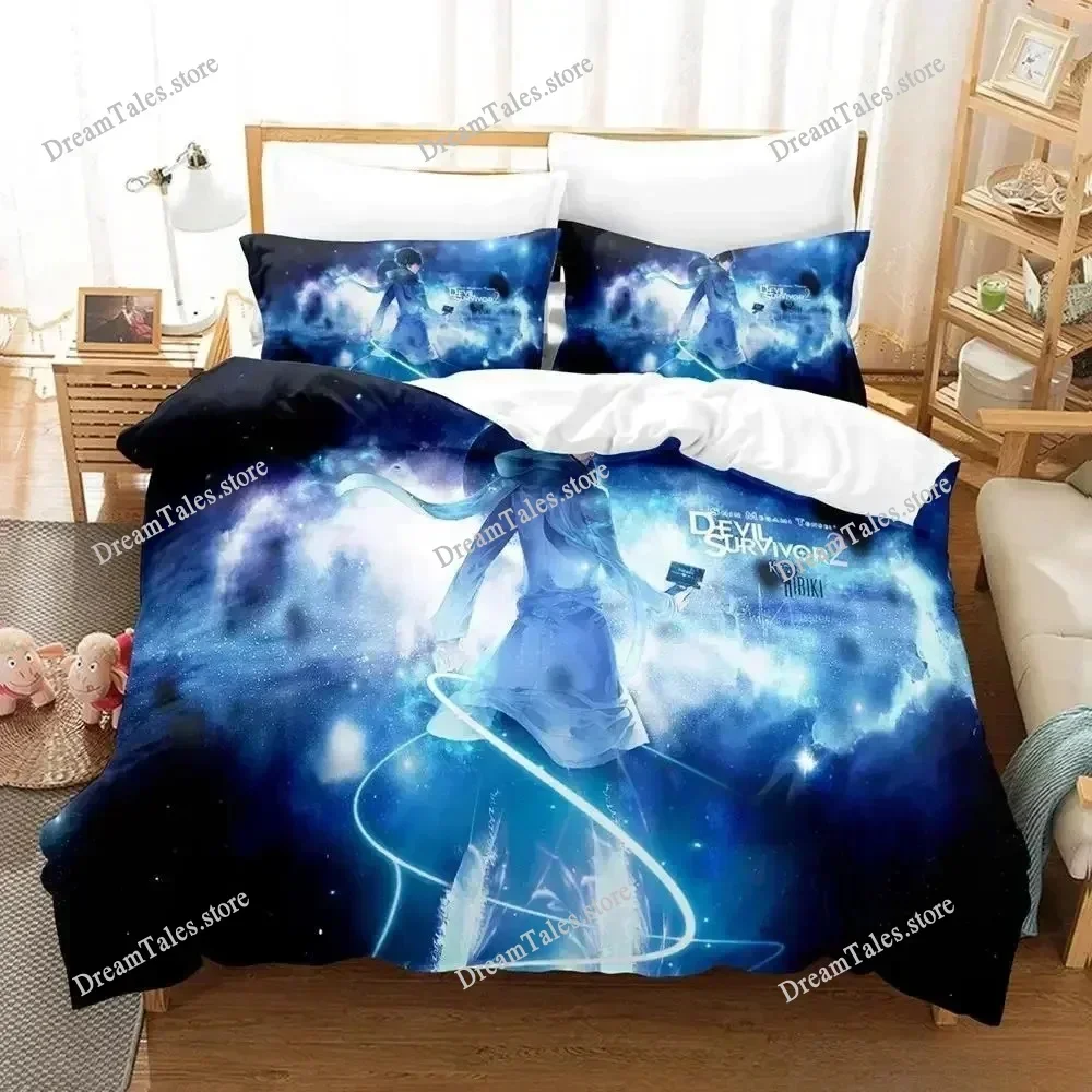 3D Printed Anime Devil Survivor 2 Bedding Set Duvet Cover Bedroom Comforter Single Twin King _Size Quilt Cover Home Textiles