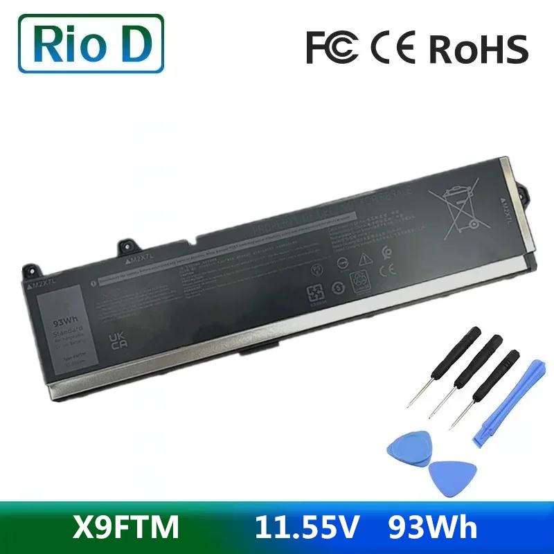 

965V4 5JMD8 X9FTM Laptop Battery For DELL Precision 17 7670 7770 11.55V 93W Notebook