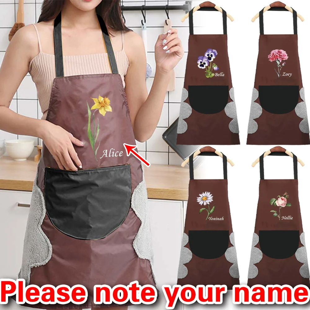 

Personalized Customized Waterproof Kitchen Apron Female/male Pocket Cleaning Apron
