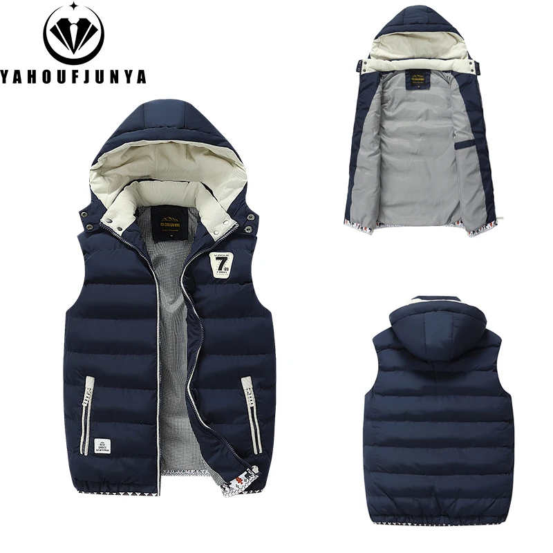 Nouveaux hommes printemps sans manches chaud détachable à capuche gilet vestes hommes automne couleur unie extérieur coupe-vent décontracté mode gilet mâle