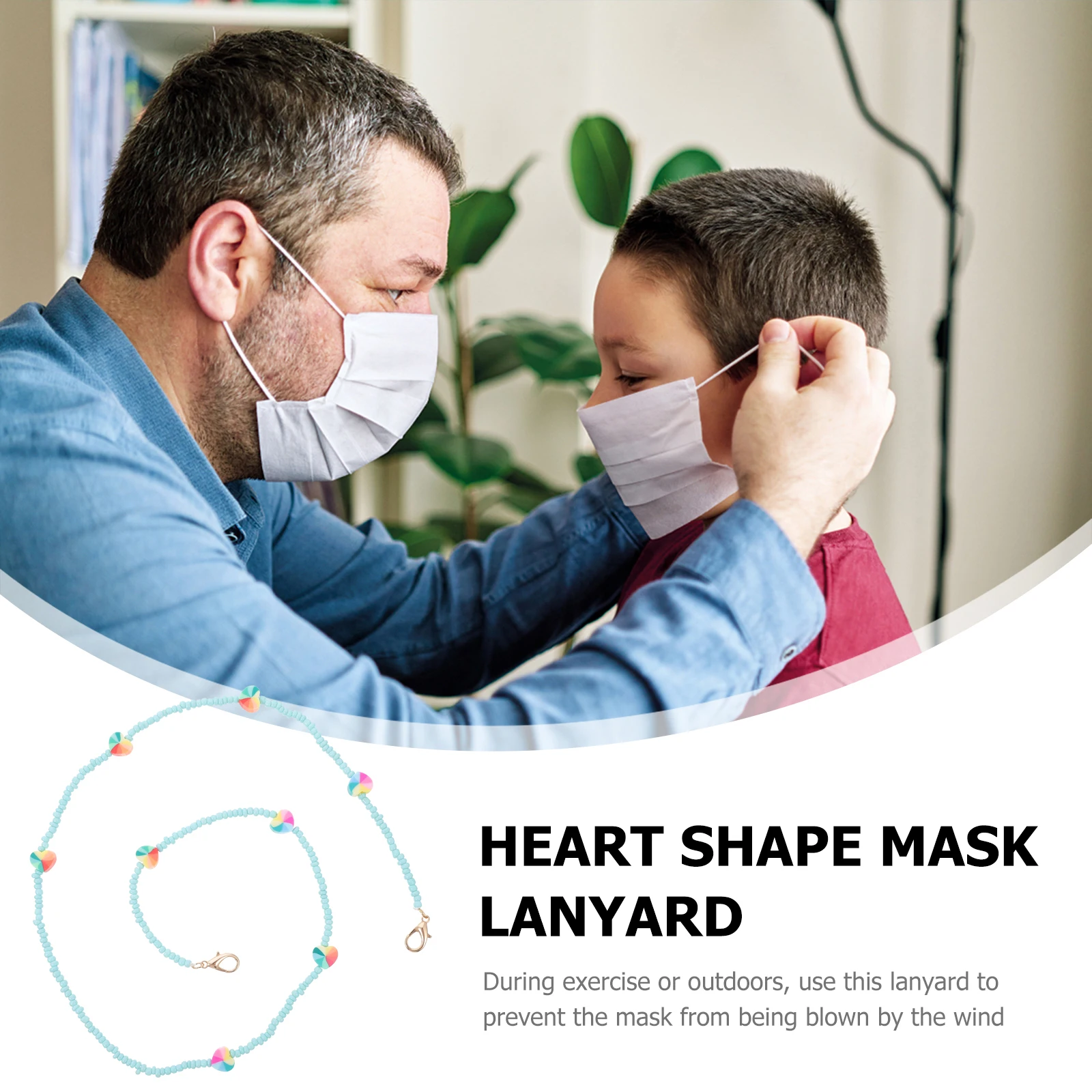 

2pcs Heart Shape Mask Lanyard Kids Glasses Chain Lightweight Anti Lost Rope Beautiful Fashion For Masks Glasses Hats Phone