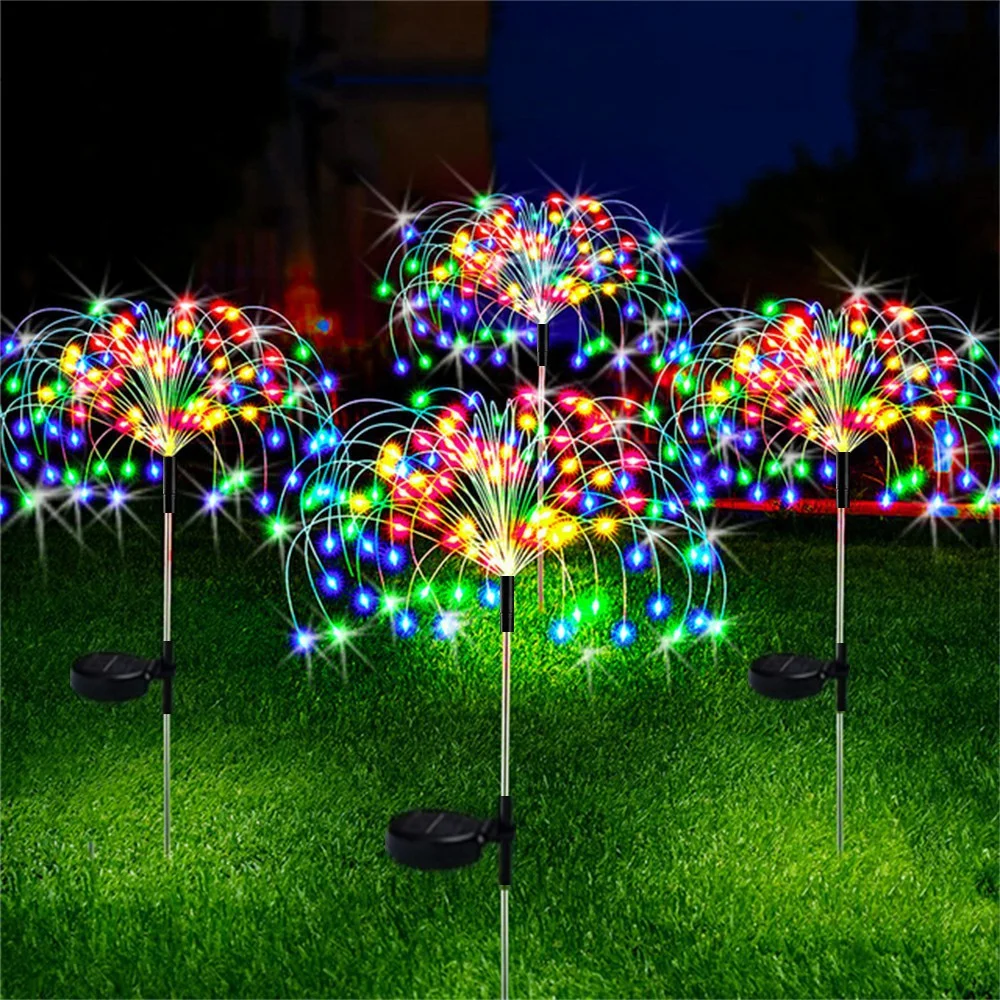 Solar Firework Fairy Lights 60 LED Outdoor Garden Decoration 8 Flashing Modes Lawn Pathway Lights Patio Party Christmas Wedding