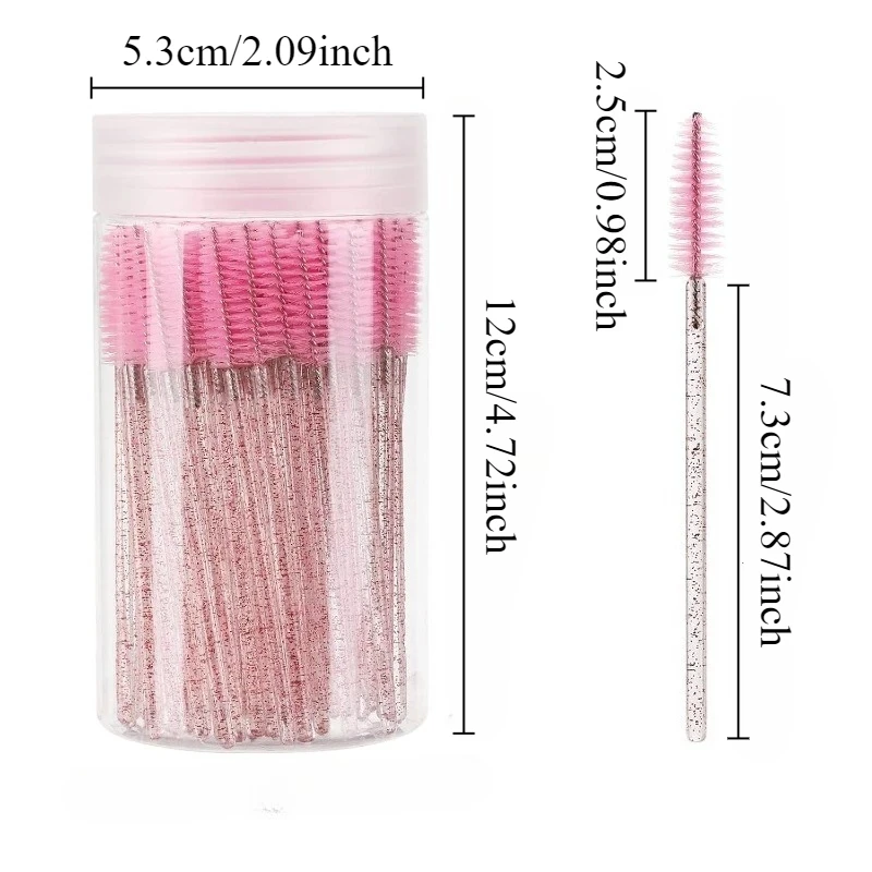 50/100 قطعة فرشاة ماسكارا للرموش للاستعمال مرة واحدة متعددة الألوان فرشاة ماسكارا للعين مناسبة لتمديد الرموش أدوات مكياج لمستحضرات التجميل #2