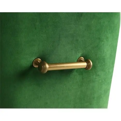 

Green Velvet Modern Armless Side Chair With Brass-Tone Handle