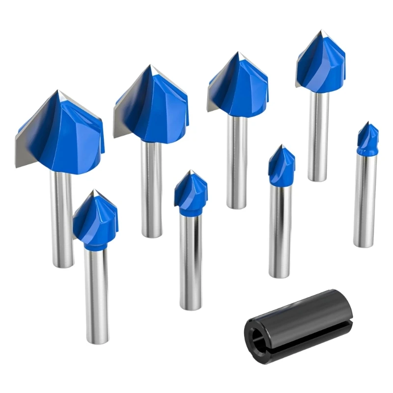 Set of 8 Stable Bit for Edges Decoration Joinery and Complex Pattern Carving