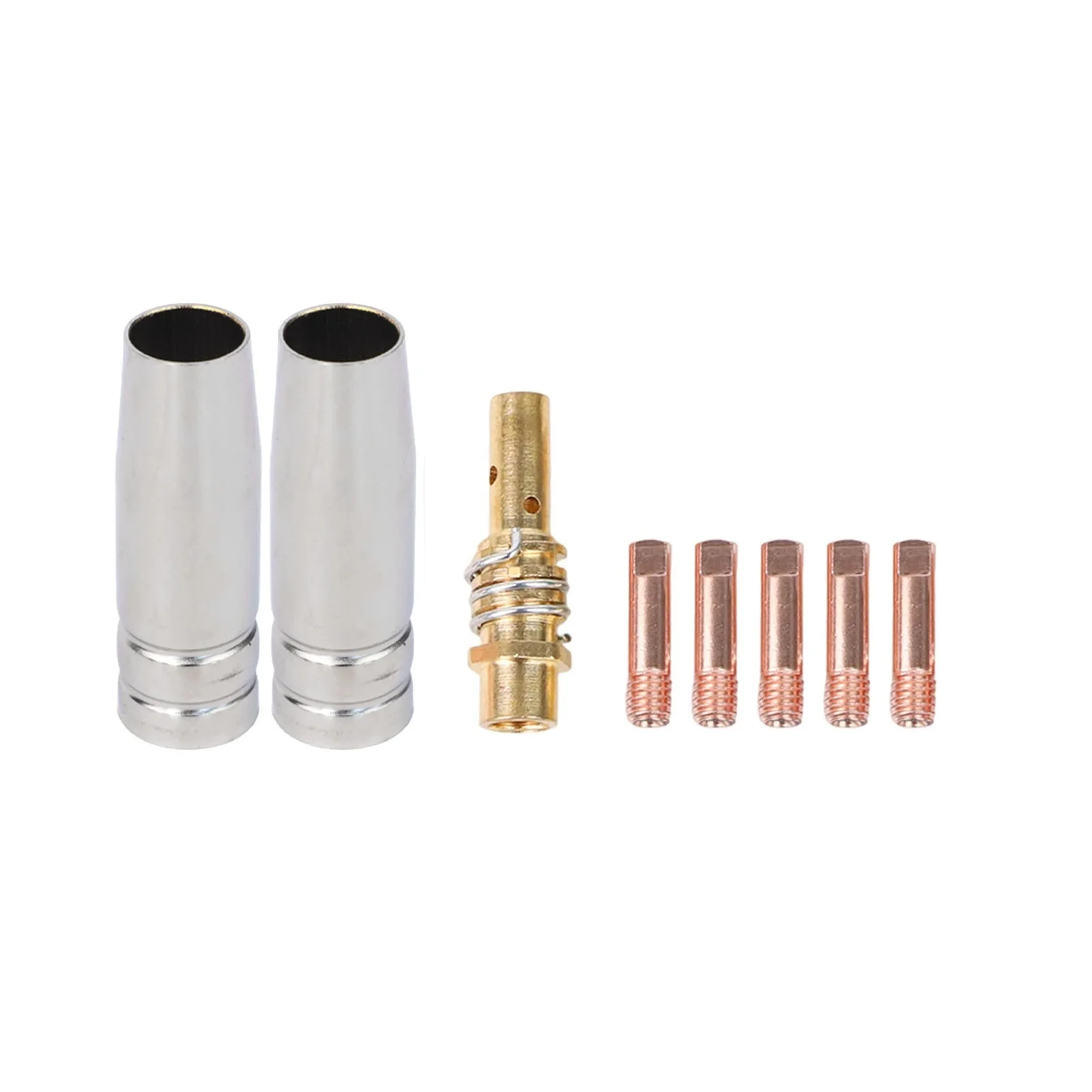 8PCS For MIG Welder Accessory Set for 15AK Featuring 5 Contact Tips and 2 Gas Nozzles for Optimal Welding Performance