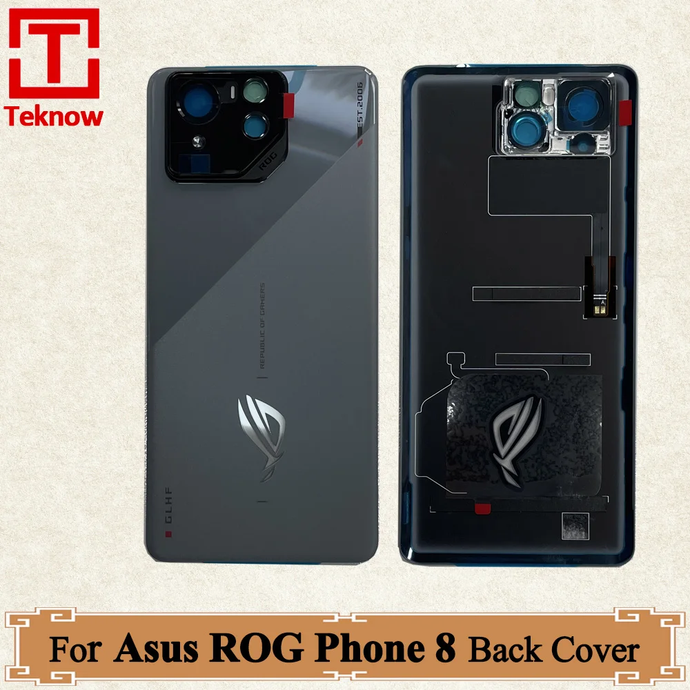 Original Back Cover For Asus ROG Phone 8 Back Battery Cover Rear Case Housing Door For Asus ROG 8 AI2401 AI2401_A Replacement