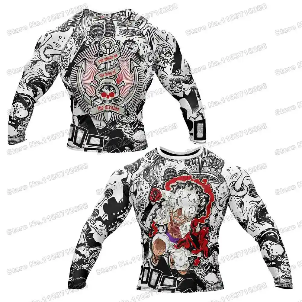 White Gear 5 Short Rash Guards Surfing Beach Trousers Swimwear Diving Gym Long sleeves MMA BJJ Men Jiu Jitsu Fitness Sets