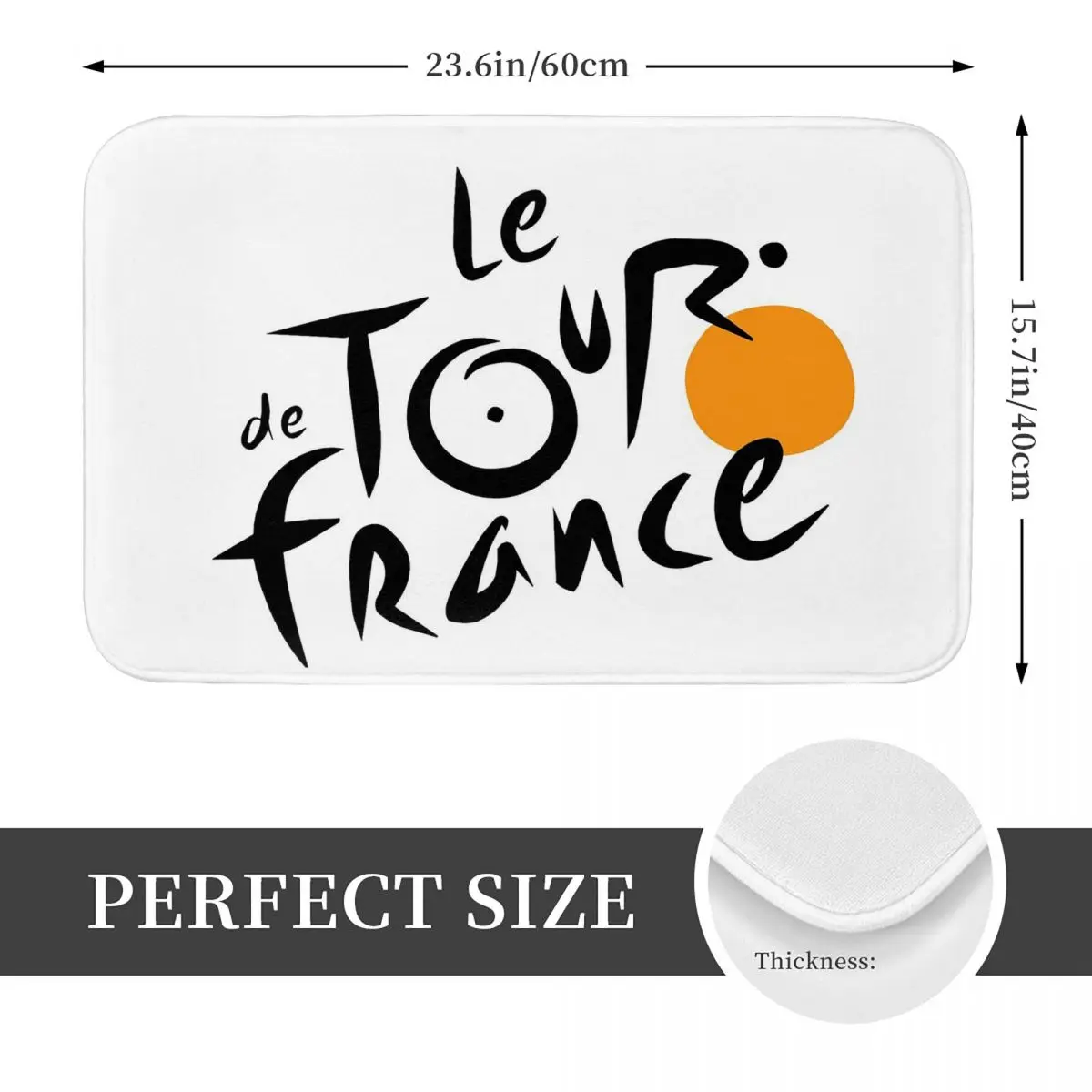 Le Tour The France French Bicycle Non-slip Doormat Floor Mat Carpet Rug for Kitchen Entrance Home Balcony Footpad Mats