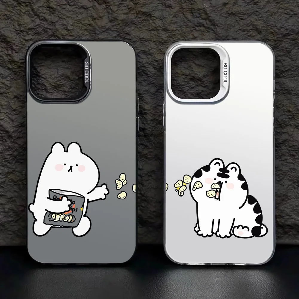 

White Rabbit Potato phone case for iPhone 17 16 15 14 13 12 11 Pro/ Max/Plus shock-proof rear cover anti-fingerprint
