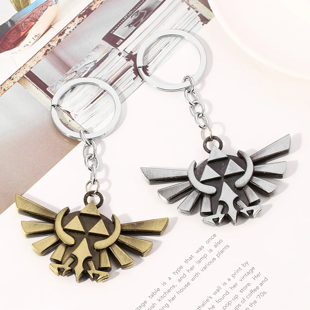 The Legend of Zelda Key Chain Hylian Shield Master Sword Metal Key Ring Women Men Game Fans Surprise Gifts Classic Souvenir