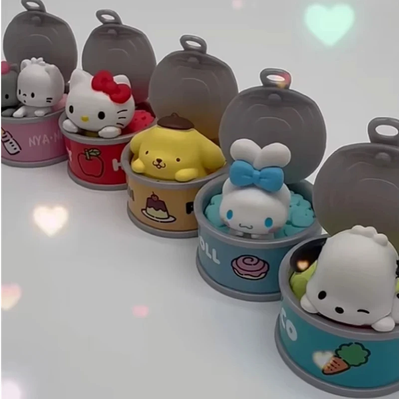 

New Product In Stock Kt Cat Canned Food Blind Box Design Cute Pudding Dog Cinnamoroll Desktop Ornament Holiday Surprise Gift
