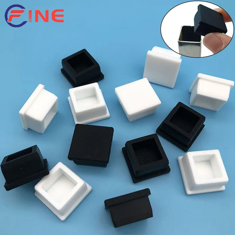 Square Pipe Stick Tubing Blanking End Cover Cap Furniture Leg Insert Bungs Furniture Feet Wear-resistant Chair Floor Protection