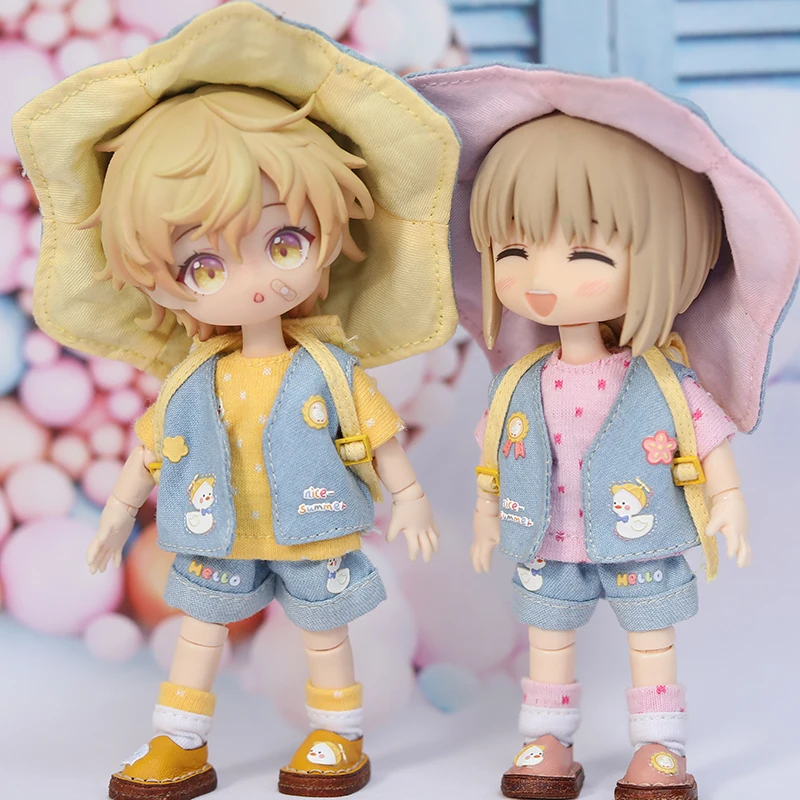 Beautiful Ob11 Clothes Ins Style Suit Pink Blue Doll Skirt Clothes Dress For Obitsu11, Gsc, p9, 1/12bjd Doll Clothes Accessories
