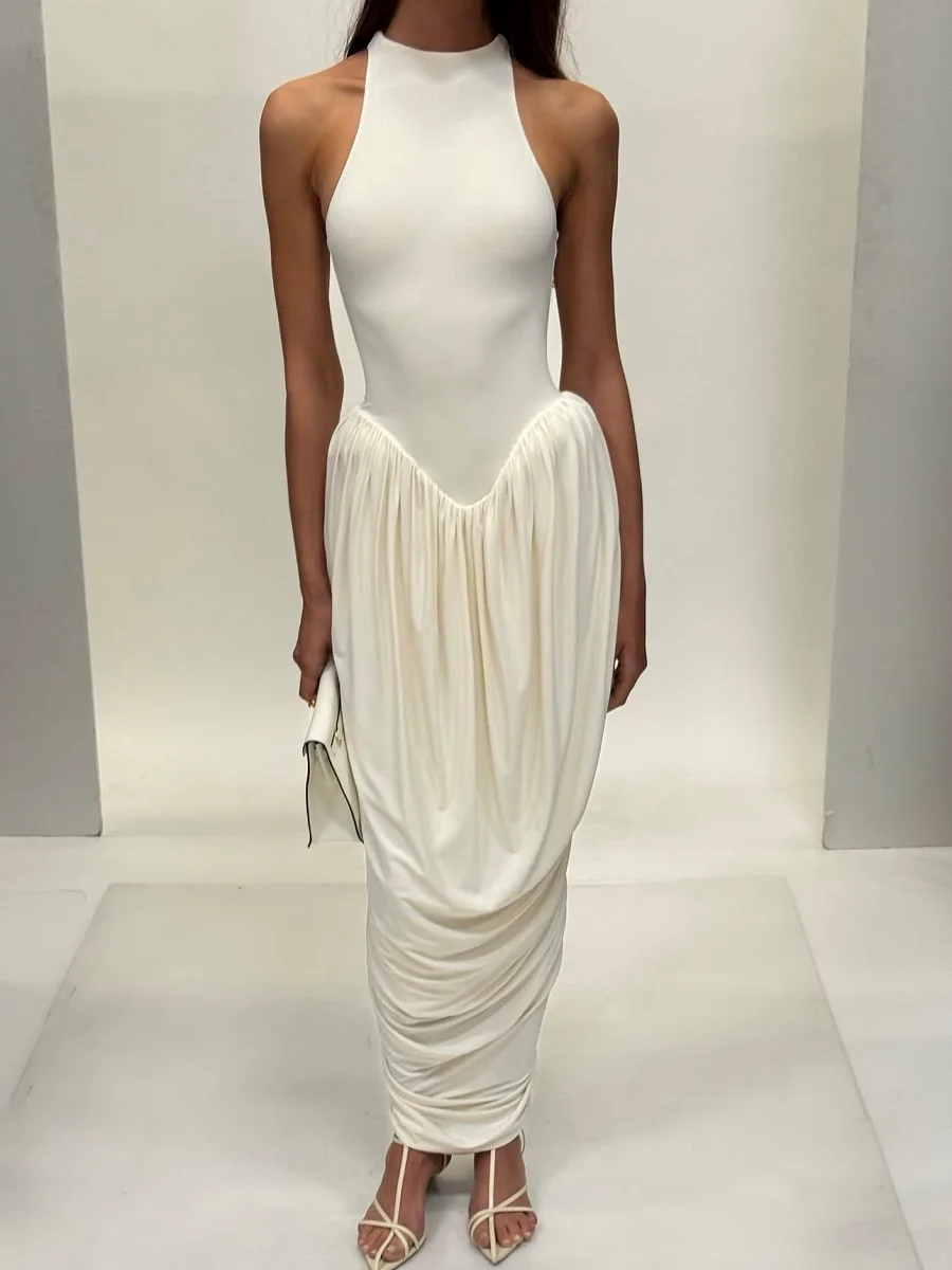 2025 verão feminino tanque vestido de malha estiramento espartilho sexy senhoras vestido tanque y2k nova moda alta qualidade saia plissada sutiã