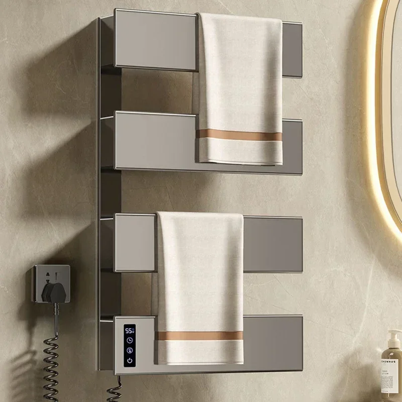 

Creative Electric Towel Rack Household Bathroom Storage Rack Aluminum Alloy Heating Intelligent Constant Temperature Drying Rack